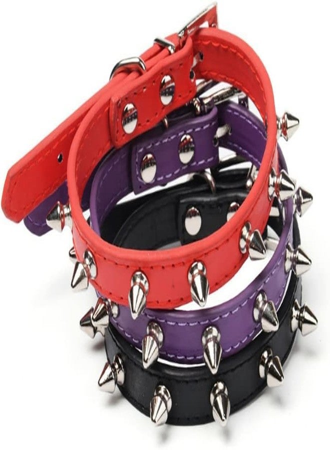 BohoBark 1pc Spiked Studded PU Leather Dog Collar Dog Rivet Collar for Small Sigle Spike Dogs, Crocodile Pattern Adjustable Dog Collar, 11 cm x 9 cm, multicolor - Image 5
